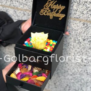 باكس تمام مخمل درب دار رز جاودان گلبرگ فلوریست