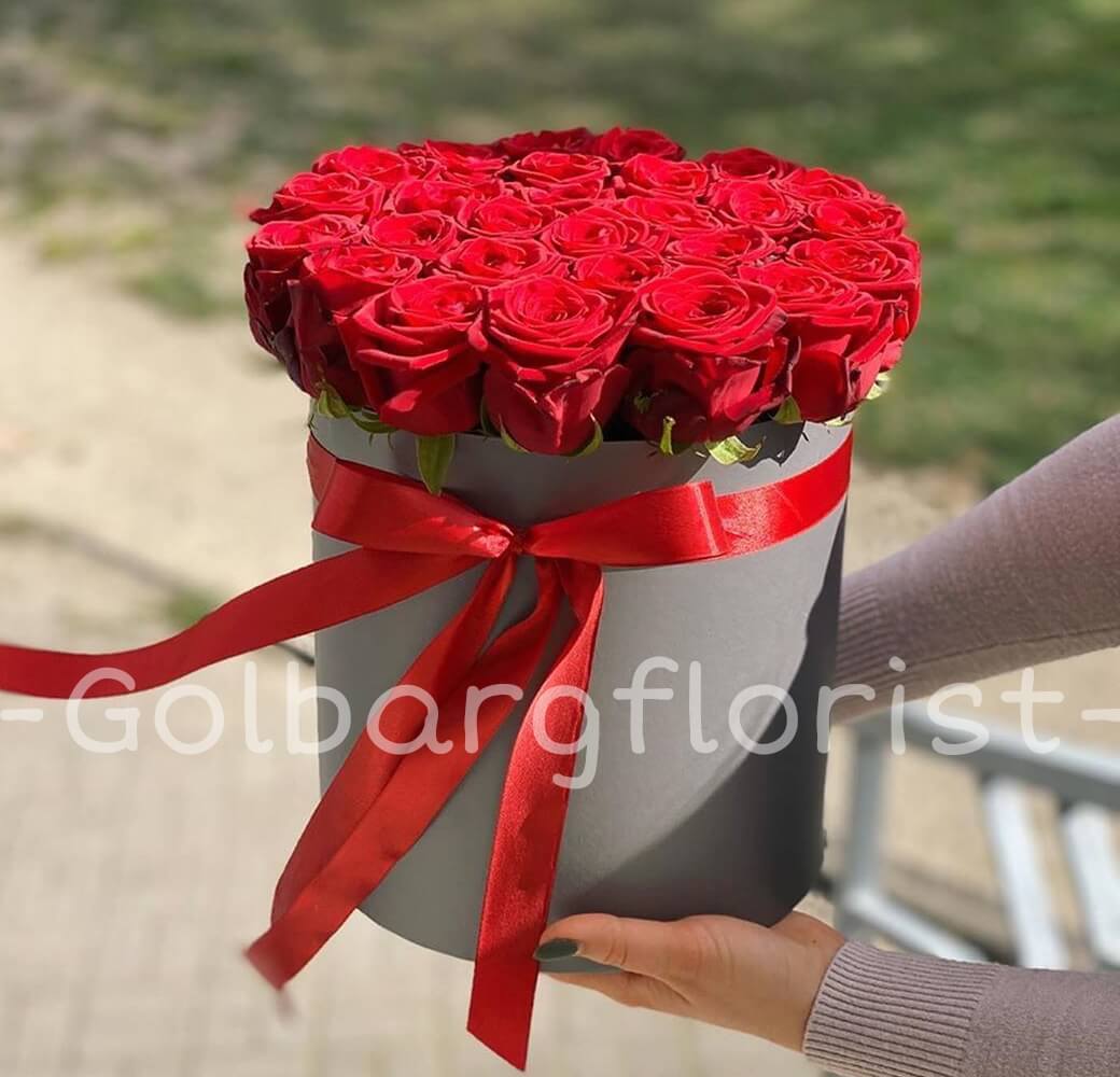باکس استوانه رز هلندی گلبرگ فلوریست