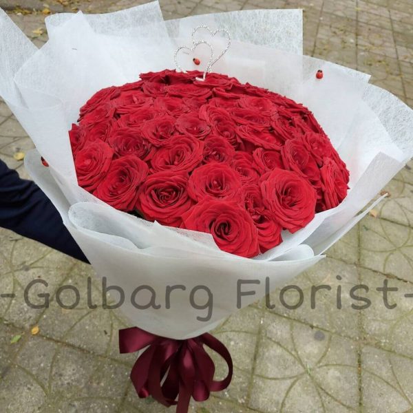 دسته گل رز هلندی گلبرگ فلوریست