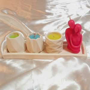 ست بتنی و شمع گلبرگ فلوریست